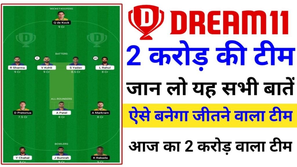 2 Crore Wining Team Dream 11 पर इस बंदे की टीम ने जीता 2 करोड़ का फर्स्ट प्राइस हर कोई बन सकता था ऐसी टीम, New Best Team
